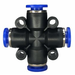 Conexão Pneumatica União Cruzeta Fluir Tubo 06mm E... - MAQPART