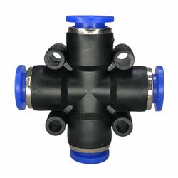 Conexão Pneumatica União Cruzeta Fluir Tubo 08mm E... - MAQPART