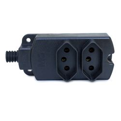 Tomada Múltipla 2 Tomadas 2P+T 10A Preto- Margiriu... - MAQPART