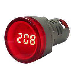 Voltimetro Digital 22mm Vermelho Metaltex V20-2R - MAQPART