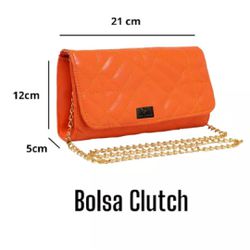 BOLSA FEMININA ESTILO CLUTCH MODA FESTA LARANJA- V... - VINLENE