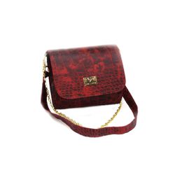 BOLSA FEMININA ESTILO BAÚ TRANSVERSAL CROCO VINLEN... - VINLENE