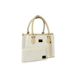 kIT BOLSA MÉDIA TRANVERSAL MARFIM VERNIZ -VINLENE ... - VINLENE