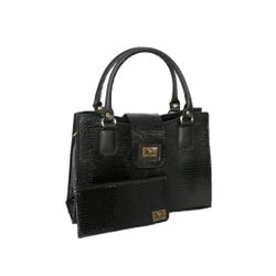 kIT BOLSA FEMININA ESTILO PASTA PRETA VERNIZ+ UMA ... - VINLENE