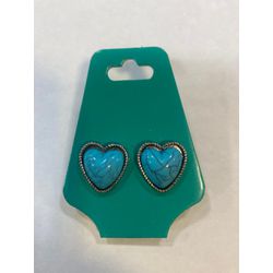 Brinco Coração Turquesa - B13 - VIP WESTERN