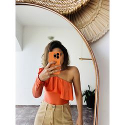 BODY HIT LARANJA P - 3226 - Vista História Brechó