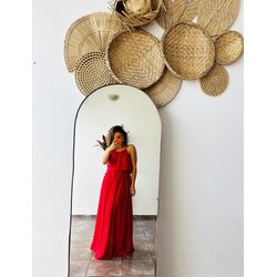 VESTIDO ROSA LONGO M - 3294 - Vista História Brechó