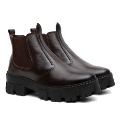 BOTA CHELSEA FEMININA TRATORADA VITIELLO CAFÉ - VITIELLO