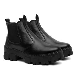 BOTA CHELSEA FEMININA TRATORADA VITIELLO PRETO - VITIELLO