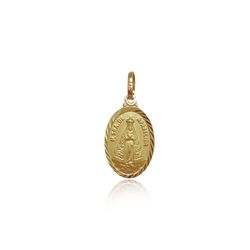 Pingente de Nossa Senhora Aparecida Oval em Ouro 18k - P-093 - VIU GOLD