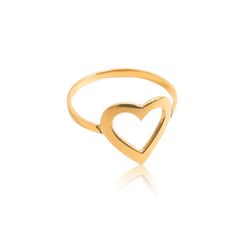 Anel em Ouro 18k amarelo de Coração - AN-150 - VIU GOLD