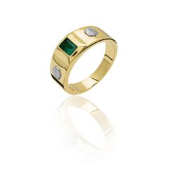 Anel de Formatura em Ouro 18k amarelo e Pedra Natural - AF-019 - VIU GOLD