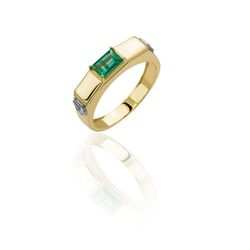 Anel de Formatura em Ouro 18k amarelo e Pedra Natural - AF-020 - VIU GOLD