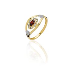 Anel de Formatura em Ouro 18k amarelo com Diamantes e Pedra Natural -... - VIU GOLD