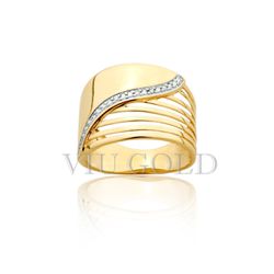 Anel em ouro 18k amarelo com Diamantes - AN-074 - VIU GOLD
