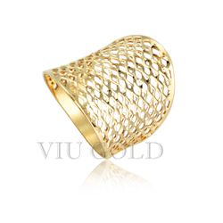 Anel trabalhado em ouro 18K amarelo - AN-105 - VIU GOLD