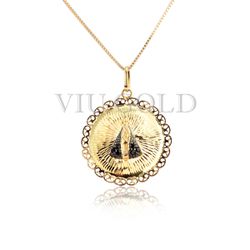 Pingente Mandala com Nossa Senhora Aparecida em Ouro 18k Amarelo com 6... - VIU GOLD