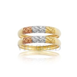 Aparador trabalhado em ouro 18k amarelo, branco e rose - AP-022 - VIU GOLD