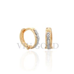 Brinco argola de trava em ouro 18k amarelo e branco - B-034 - VIU GOLD