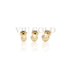 Brinco Bola em Ouro 18k Amarelo de 3.0mm com Tarraxa Baby - BI-001 - VIU GOLD