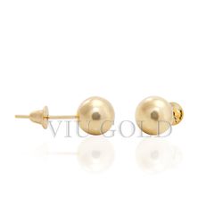 Brinco bola em ouro 18k amarelo de 6.0 mm - BI-037 - VIU GOLD