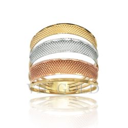 Anel em ouro 18k amarelo, branco, e rose - AN-001 - VIU GOLD