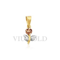 Pingente de Flor em Ouro 18k Amarelo, Branco e Rose - P-016 - VIU GOLD