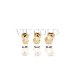 Brinco Bola em Ouro 18k Amarelo de 3.5mm com Tarraxa Baby - BI-002 - VIU GOLD