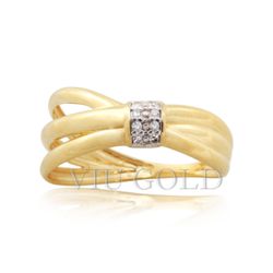 Anel em ouro 18k amarelo com Diamantes - AN-078 - VIU GOLD