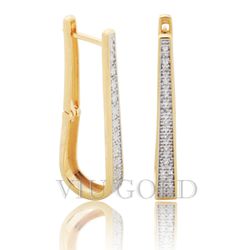 Brinco em ouro 18K amarelo e branco com Diamantes - B-075 - VIU GOLD