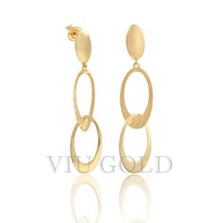 Brinco Argolas penduradas em ouro 18K amarelo - B-079 - VIU GOLD