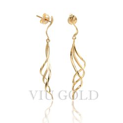 Brinco pendurado em ouro 18K amarelo - B-080 - VIU GOLD