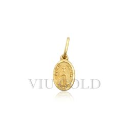 Pingente Medalha Oval de Nossa Senhora Aparecida em Ouro Amarelo 18k ... - VIU GOLD