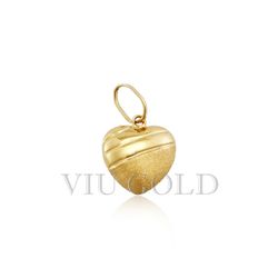 Pingente de Coração em Ouro 18k Amarelo - P-049 - VIU GOLD