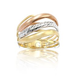 Anel em ouro 18k amarelo, branco, e rose - AN-011 - VIU GOLD