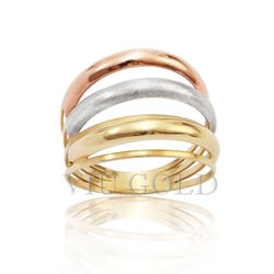 Anel em ouro 18k amarelo, branco, e rose - AN-010 - VIU GOLD