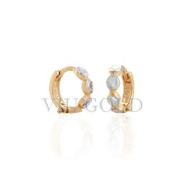 Brinco argola de trava em ouro 18k amarelo e branco - B-011 - VIU GOLD