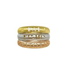 Anel em Ouro 18K tricolor Pai, filho e Espirito Santo - AN-156 - VIU GOLD