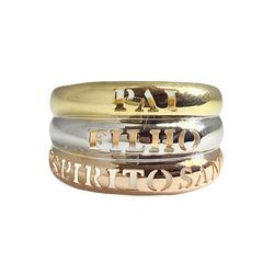 Anel em Ouro 18K tricolor Pai, filho e Espirito Santo - AN-157 - VIU GOLD