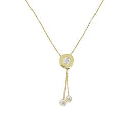 Gargantilha gravata em ouro 18k amarelo com 8 Diamantes - GA-007 - VIU GOLD