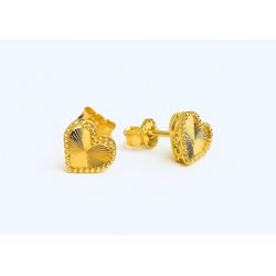 Brinco Coração Pequeno em Ouro 18K Amarelo - B-113 - VIU GOLD