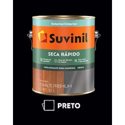 Esmalte Seca Rápido Brilhante Suvinil - Preto... - VIVA COR TINTAS