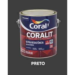Esmalte Sintético Brilhante Coralit - Preto -... - VIVA COR TINTAS