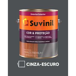 Esmalte Cor & Proteção Brilhante - Cinza-escu... - VIVA COR TINTAS