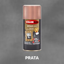Spray Metallik 190ml Colorgin - Prata - 23625 - VIVA COR TINTAS