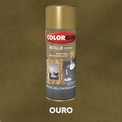 Spray Metallik 350ml Colorgin - Ouro - 12291 - VIVA COR TINTAS