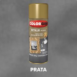 Spray Metallik 350ml Colorgin - Prata - 12292 - VIVA COR TINTAS