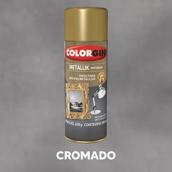Spray Metallik 350ml Colorgin - Cromado - 122... - VIVA COR TINTAS