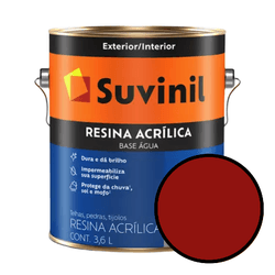 Resina Acrílica Base Água Suvinil - Vermelho-... - VIVA COR TINTAS