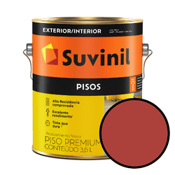 Tinta Piso Suvinil 3,6l - Vermelho Demarcação... - VIVA COR TINTAS